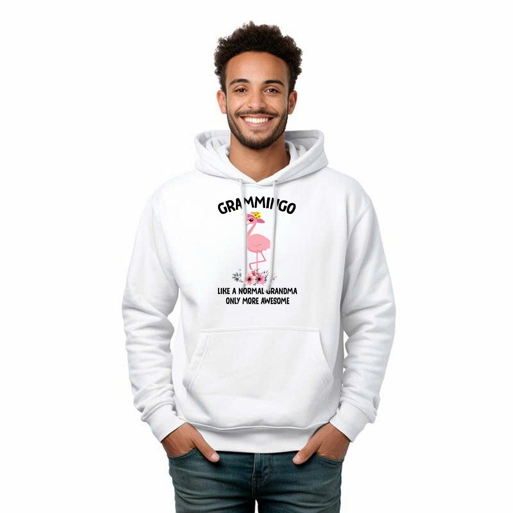 Grammingo Like Normal Grandma Only More Awesome Hoodie Flamingo Woman Fun Tees Gifts For Grandma