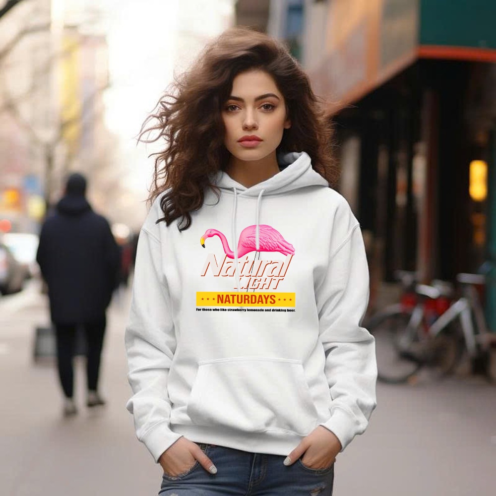 Pink Flamingo Natural Light Naturdays Hoodie Funny Sayings Flamingo Shirt Mens Womens