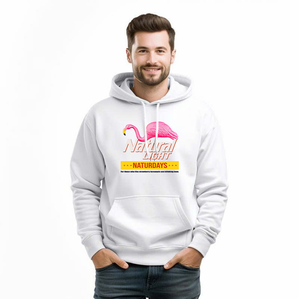 Pink Flamingo Natural Light Naturdays Hoodie Funny Sayings Flamingo Shirt Mens Womens