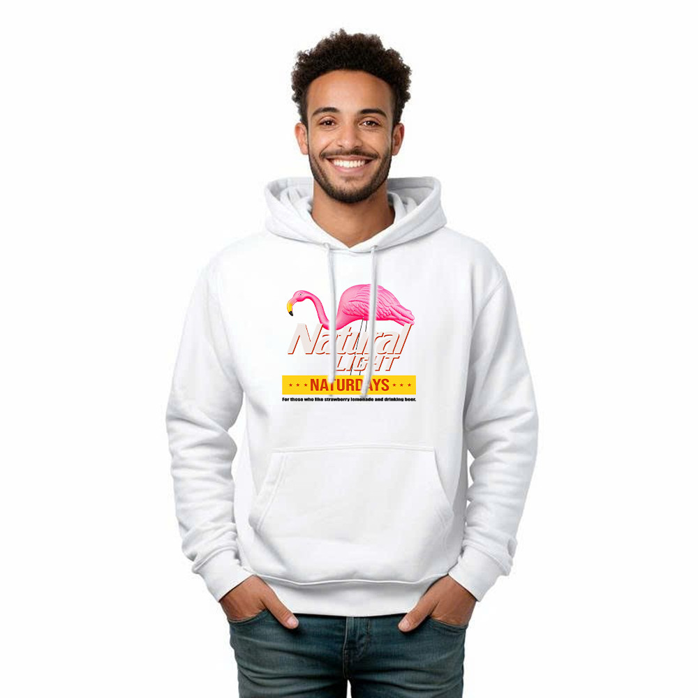 Pink Flamingo Natural Light Naturdays Hoodie Funny Sayings Flamingo Shirt Mens Womens